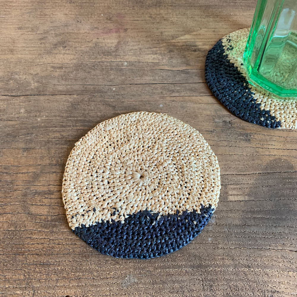 Woven Seagrass Coaster | Navy