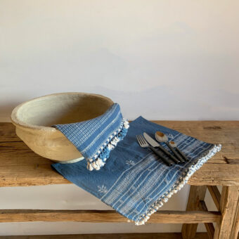 Woven Indigo Cotton Tea Cloth