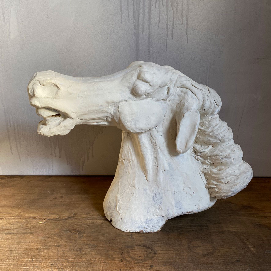 Large Hand Carved Horse Head | Viking