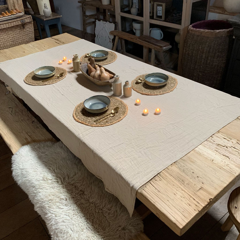Natural Cotton Cheese Cloth Table Cloth