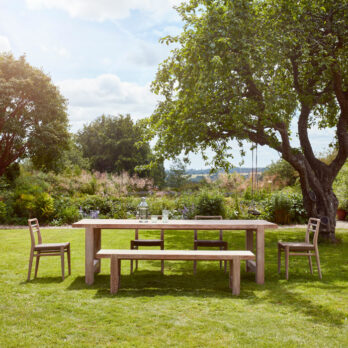 Reclaimed wood garden dining table