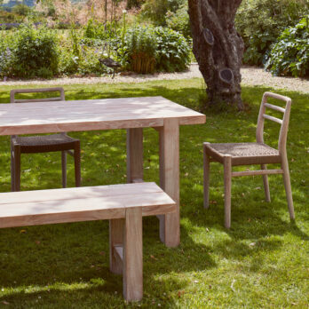 Reclaimed wood garden dining table