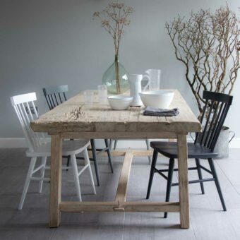 Reclaimed Elm Trestle Dining Tabl