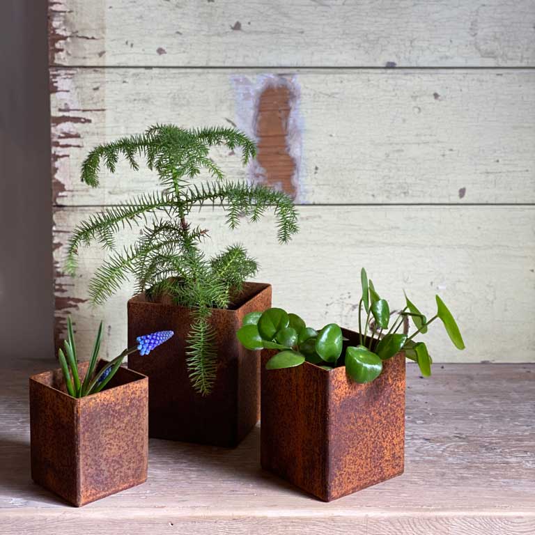 Square Corten Steel Planter | Large