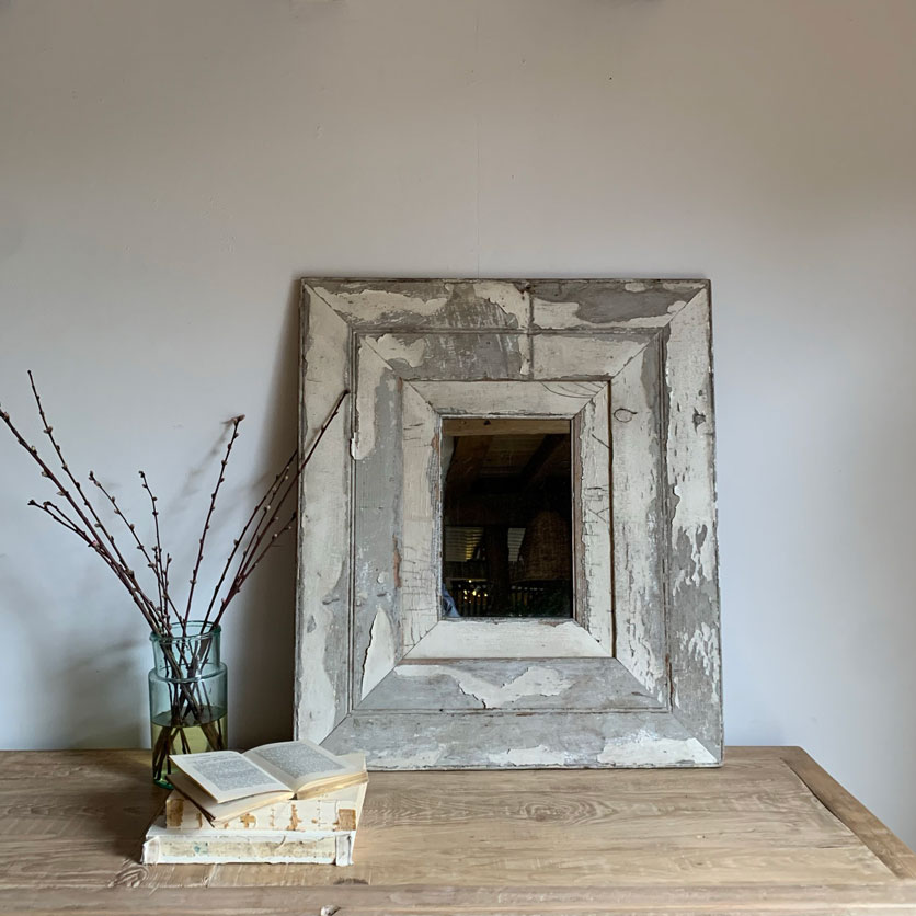 Distressed wooden frame Mirror