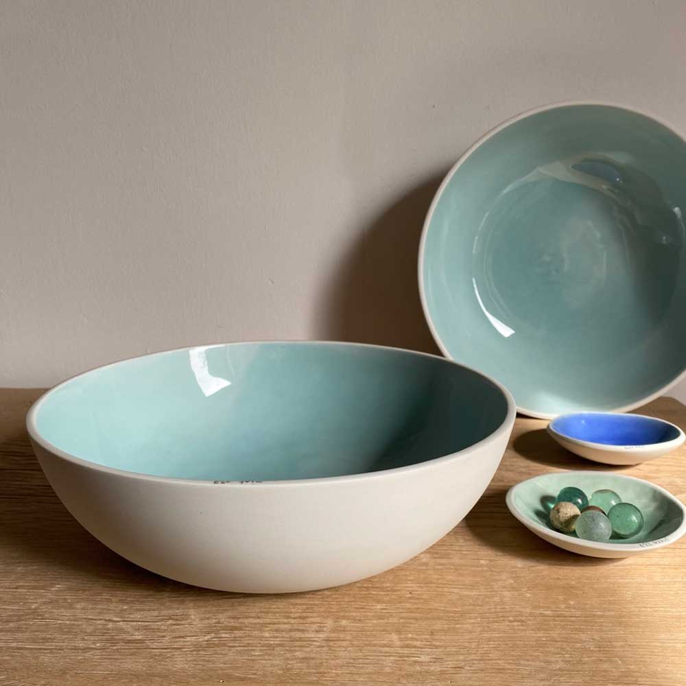 Large handmade ceramic bowl | Mint