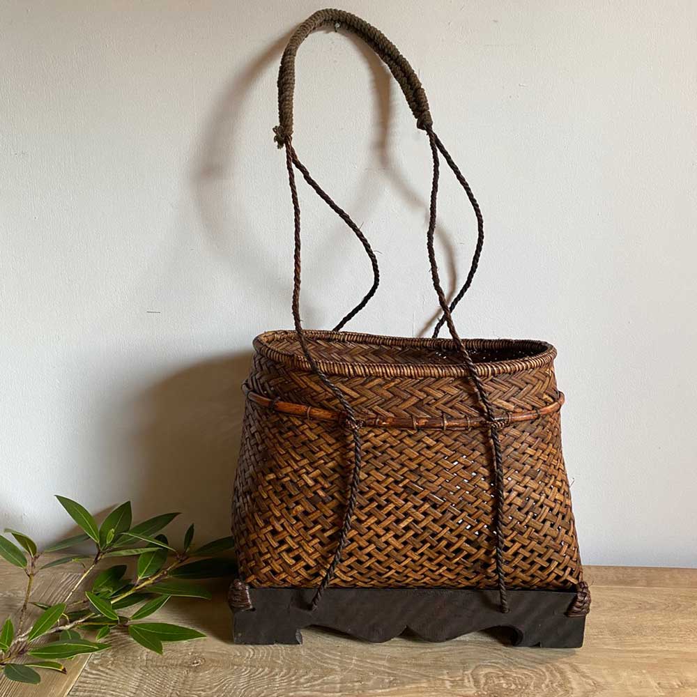 Vintage Woven Lombok Carrying Basket