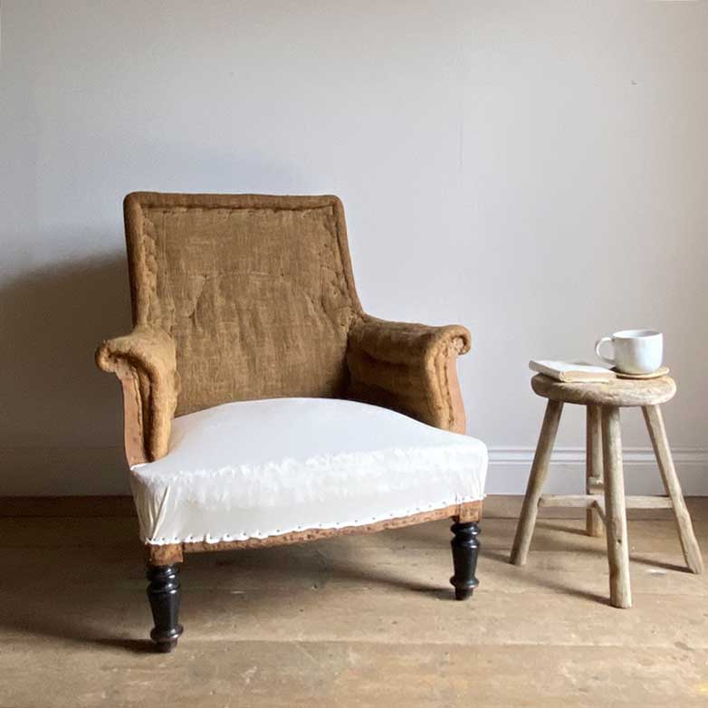 Antique Square Back Armchair | Mauda