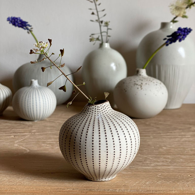 Small handmade ceramic vase | Urchin Brown