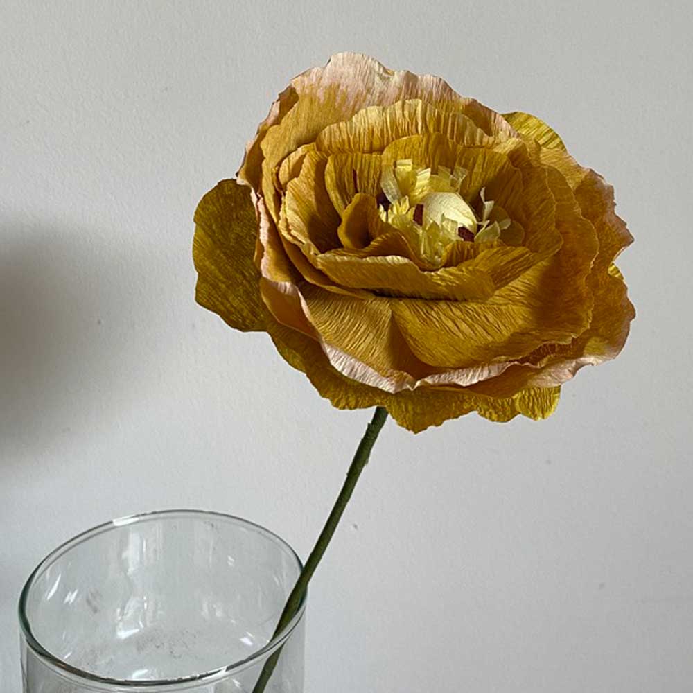 Paper Flower Poppy Dark Ochre