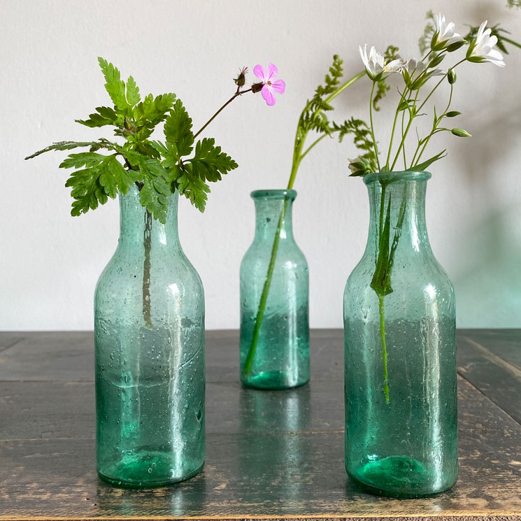 Recycled Glass Bud Vase | Aqua