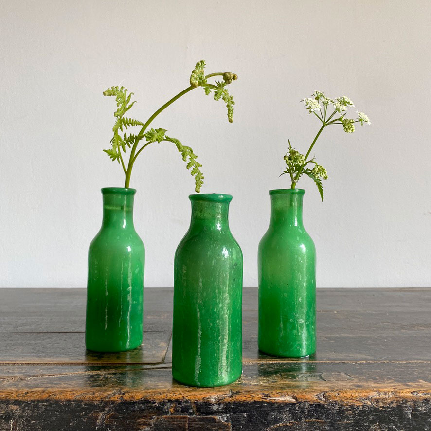 Recycled Glass Bud Vase | Opaline Green