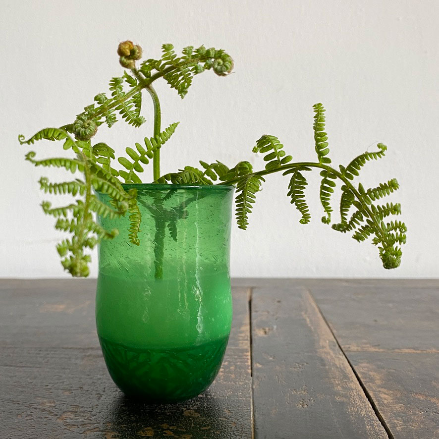 Recycled Glass Cup Vase | Opaline Green