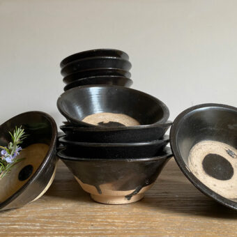 Small rustic antique earthenware bowl