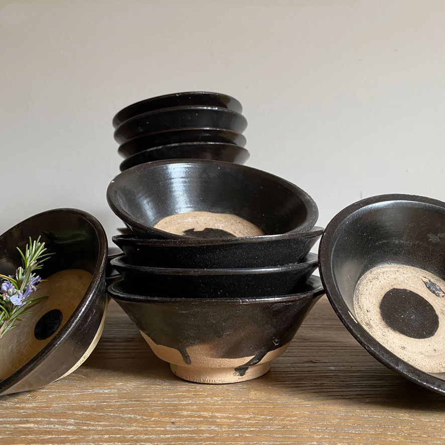 Small rustic antique earthenware bowl