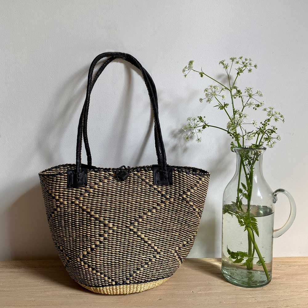 Fairtrade African Woven Market Basket | Patterned