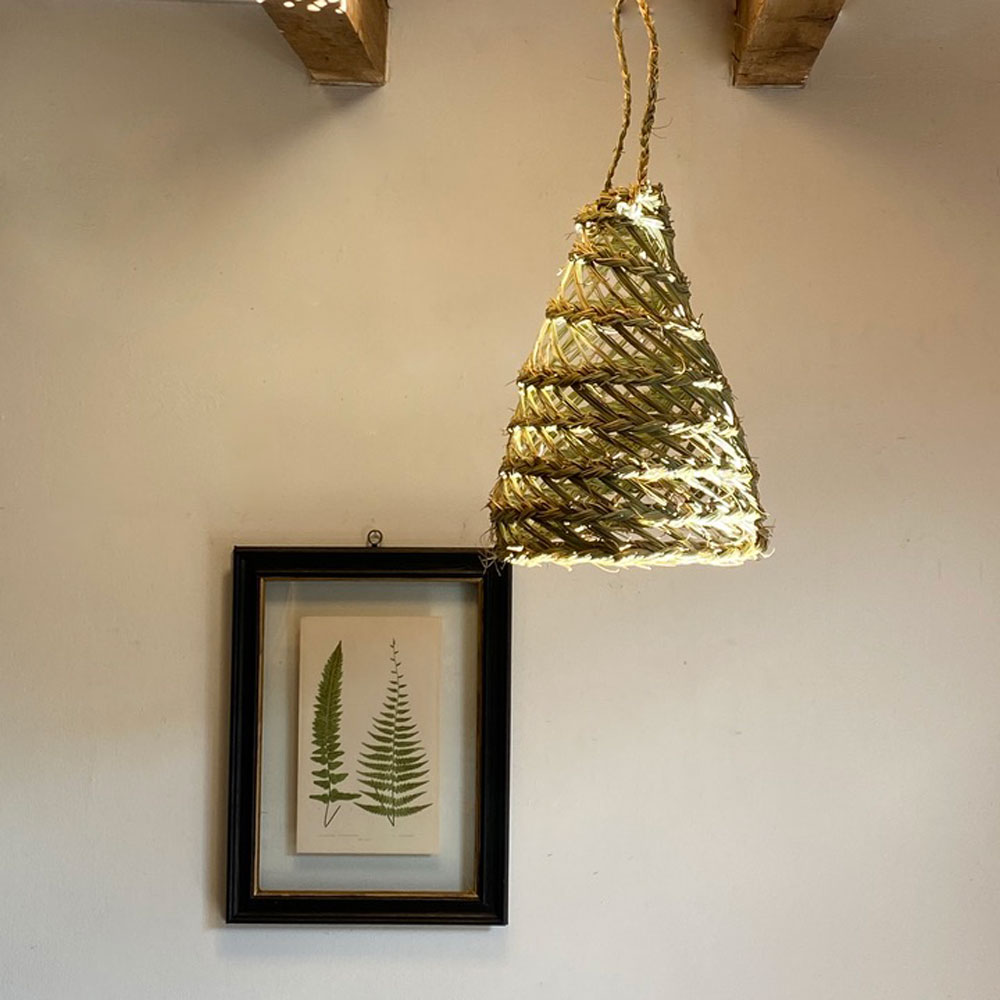 Handmade woven seagrass lantern Small
