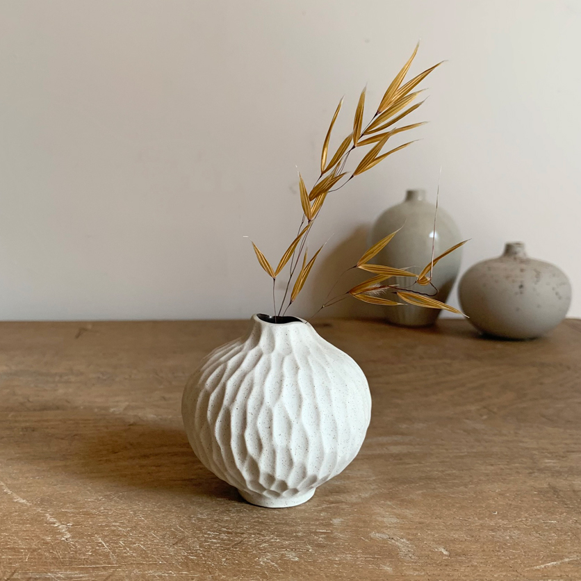 Textured White vase medium