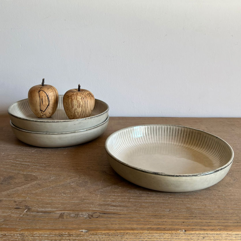 Neutral Ribbed Pasta Bowl