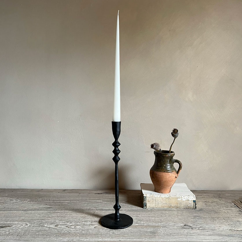 Black Metal Candlestick Large