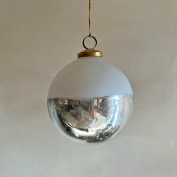 Glass Christmas Decoration Silver | White