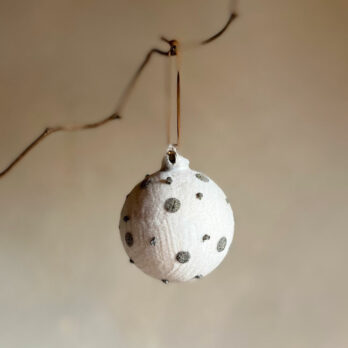Champagne Coloured Bauble | Silver Spots