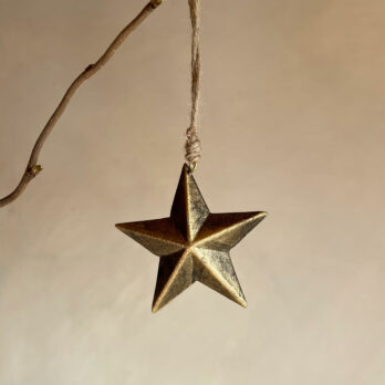 Wooden star leaf gold