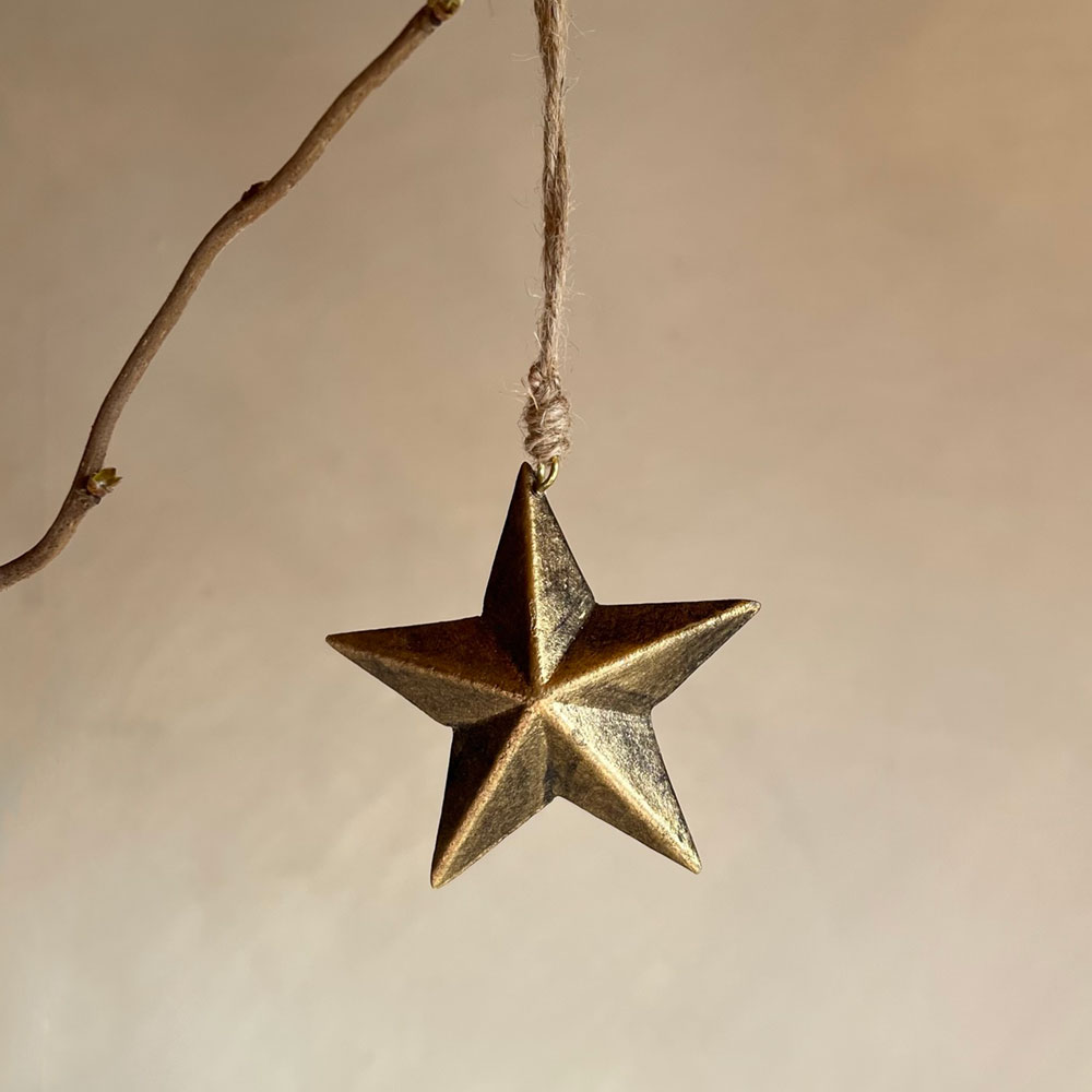 Wooden star leaf gold