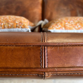 Leather two seater sofa