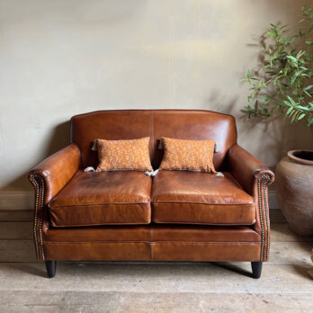 Leather two seater sofa