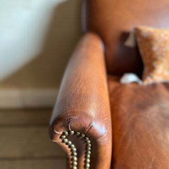 Leather two seater sofa