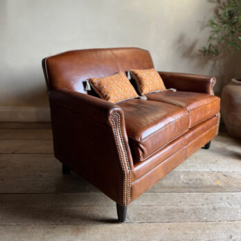 Leather two seater sofa