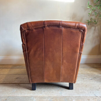 Leather Button Back Club Chair