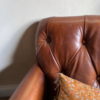Leather Button Back Club Chair