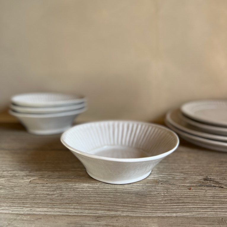 White textured pasta bowl