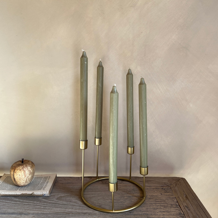 Gold Candle Holder Candelabra Wreath