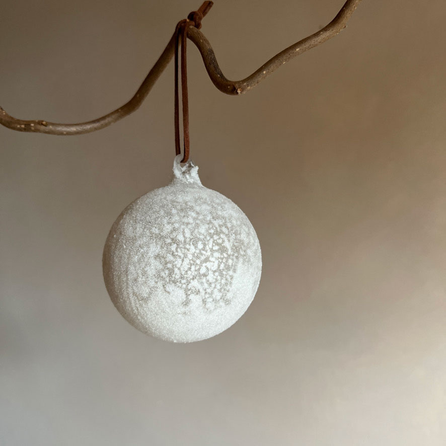 Glass Christmas Bauble | Frosted White