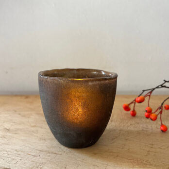 Textured glass candle votive