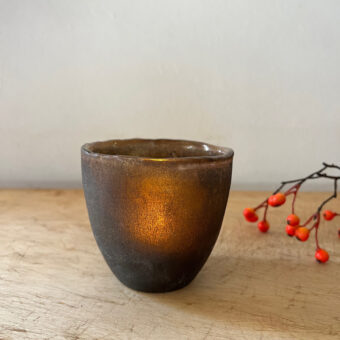 Textured glass candle votive