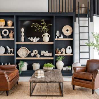 Leather Studded Front Club Chair