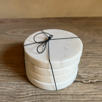 White Round Marble Coasters