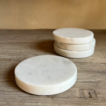 White Round Marble Coasters