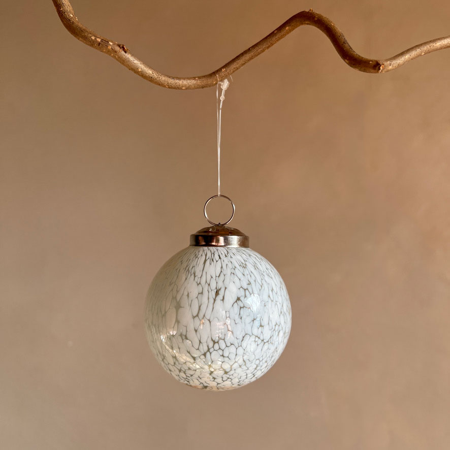 Glass bauble clear | marbled finish