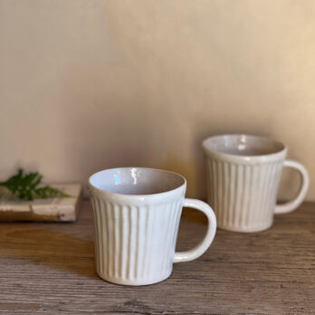 White textured ceramic Mug