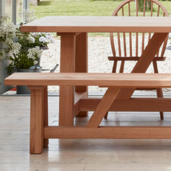 Matching Modern Rustic Oak Dining Bench