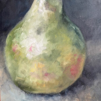 Oil painting fat pear