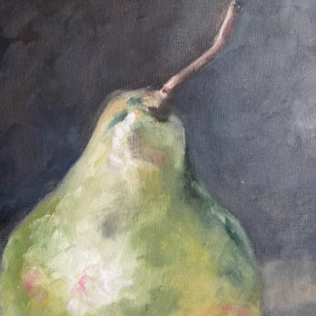 Oil painting fat pear