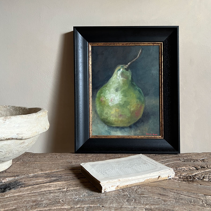 Oil painting fat pear