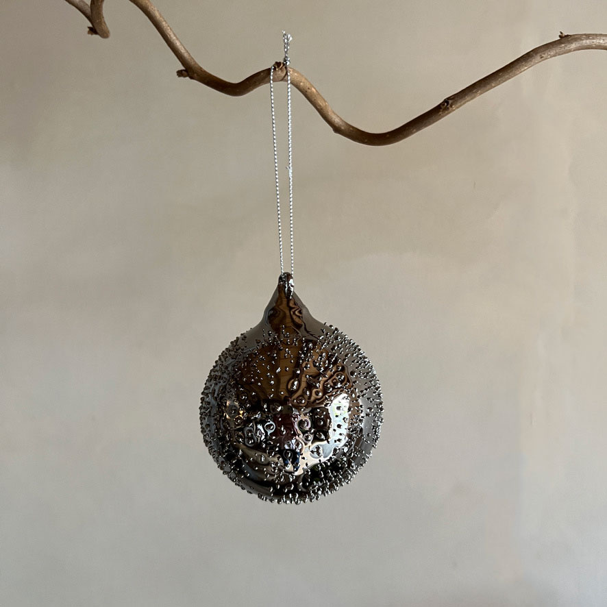 Glass pewter Chrismas decoration