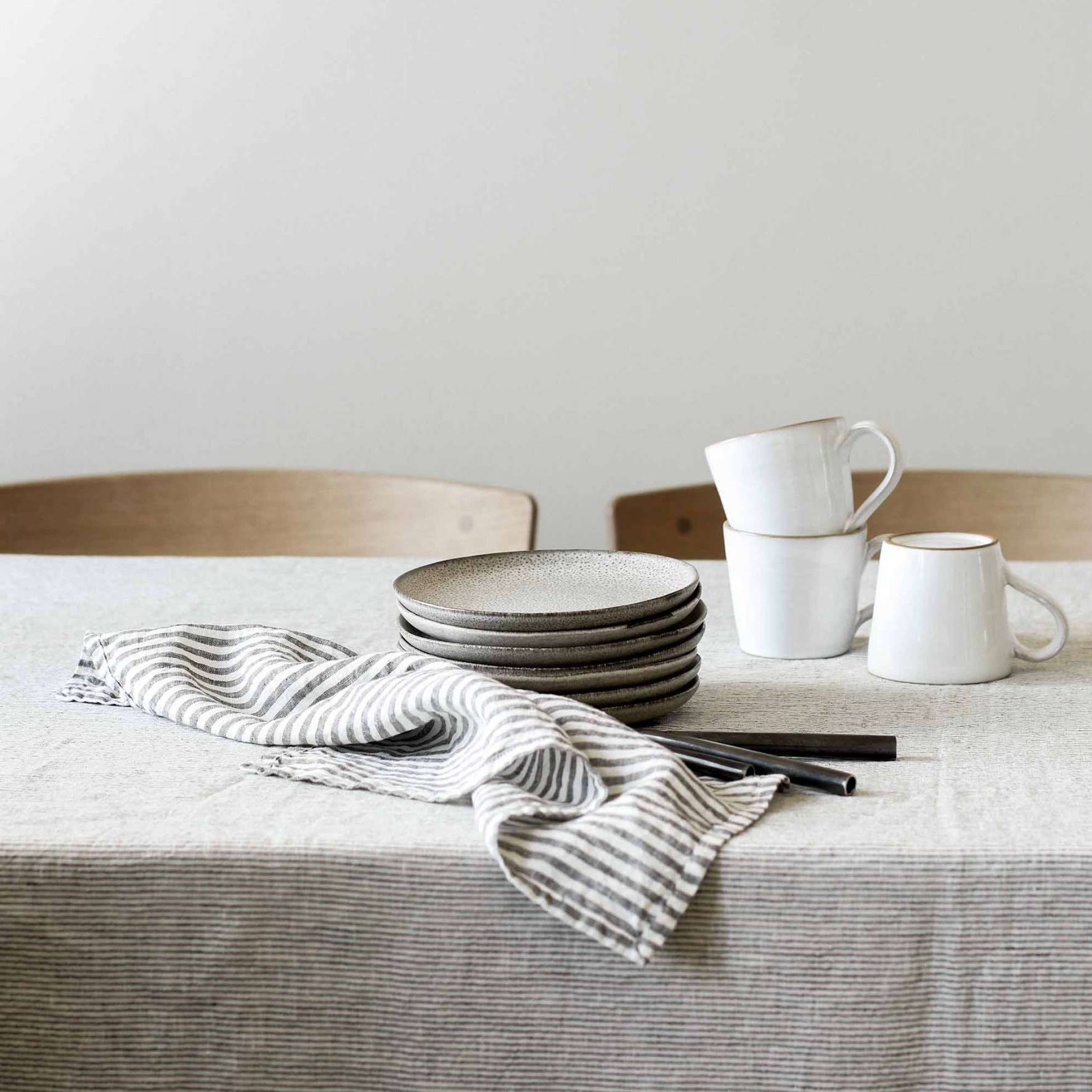 Pinstripe Linen Table Cloth